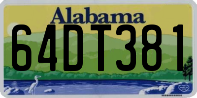 AL license plate 64DT381