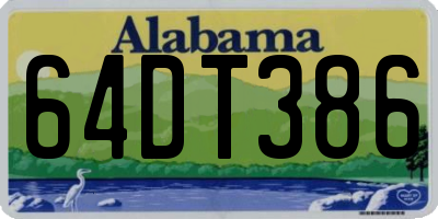AL license plate 64DT386