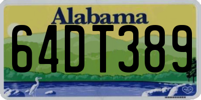 AL license plate 64DT389