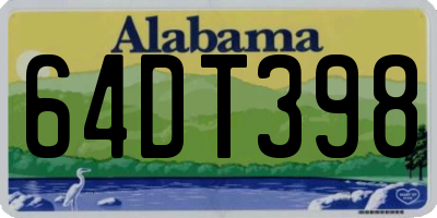 AL license plate 64DT398