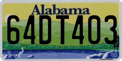 AL license plate 64DT403