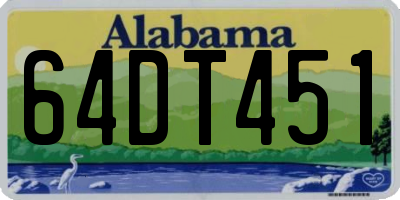 AL license plate 64DT451