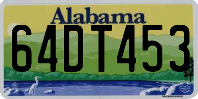 AL license plate 64DT453