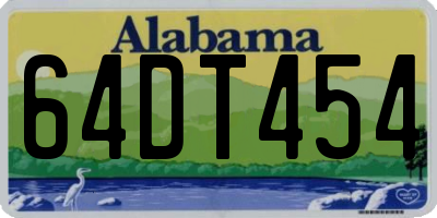 AL license plate 64DT454