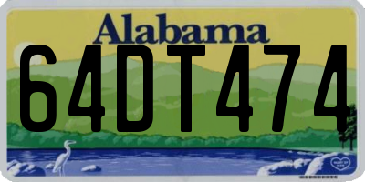 AL license plate 64DT474