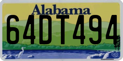 AL license plate 64DT494
