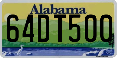 AL license plate 64DT500