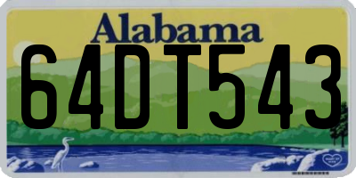 AL license plate 64DT543