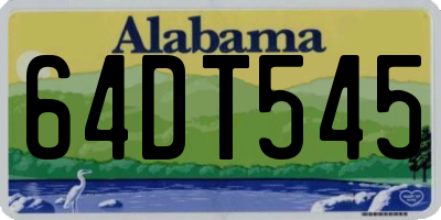 AL license plate 64DT545