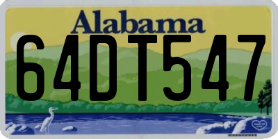 AL license plate 64DT547