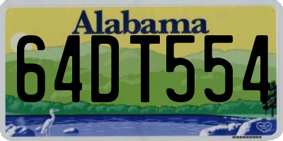 AL license plate 64DT554