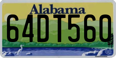 AL license plate 64DT560