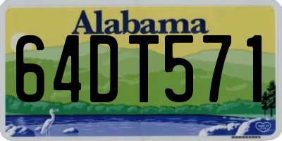 AL license plate 64DT571