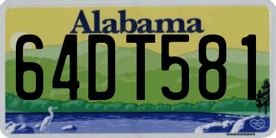 AL license plate 64DT581