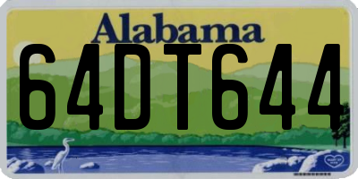 AL license plate 64DT644