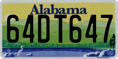 AL license plate 64DT647