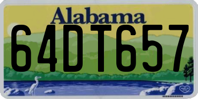 AL license plate 64DT657