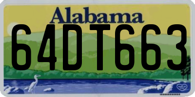 AL license plate 64DT663