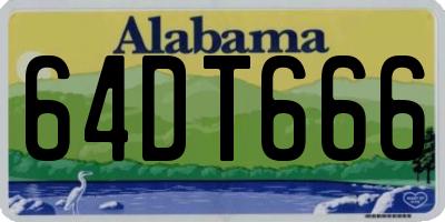 AL license plate 64DT666