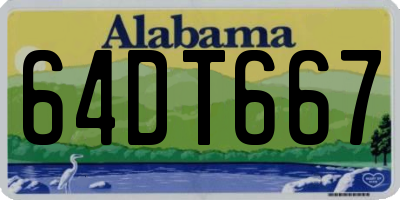 AL license plate 64DT667