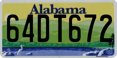 AL license plate 64DT672