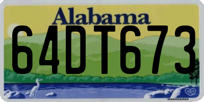 AL license plate 64DT673
