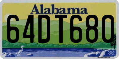 AL license plate 64DT680
