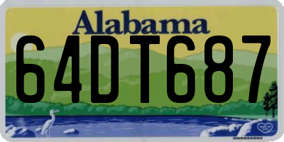 AL license plate 64DT687
