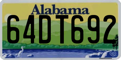 AL license plate 64DT692