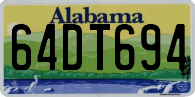 AL license plate 64DT694