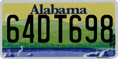 AL license plate 64DT698