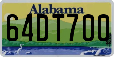AL license plate 64DT700