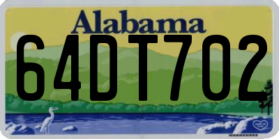 AL license plate 64DT702