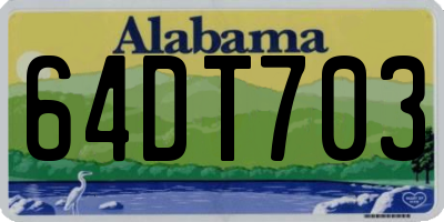 AL license plate 64DT703