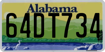 AL license plate 64DT734