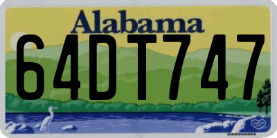 AL license plate 64DT747