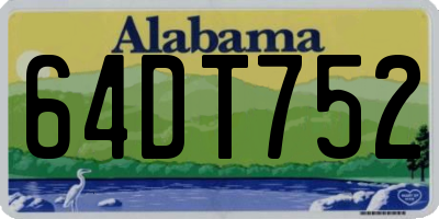 AL license plate 64DT752