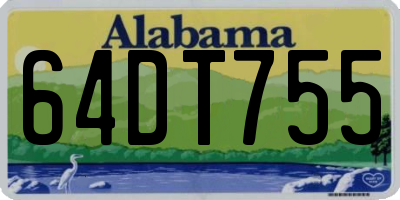 AL license plate 64DT755