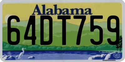 AL license plate 64DT759