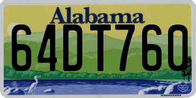 AL license plate 64DT760