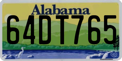 AL license plate 64DT765
