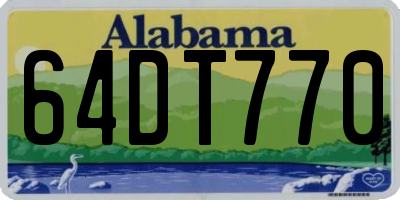 AL license plate 64DT770