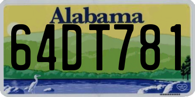 AL license plate 64DT781