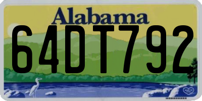 AL license plate 64DT792