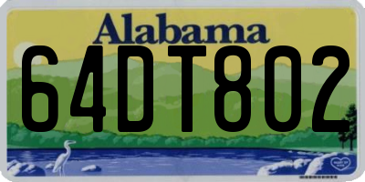 AL license plate 64DT802