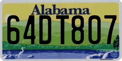 AL license plate 64DT807