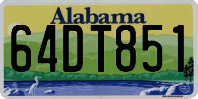 AL license plate 64DT851