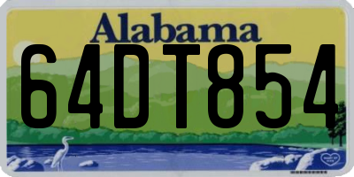 AL license plate 64DT854