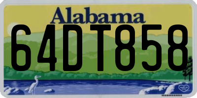 AL license plate 64DT858