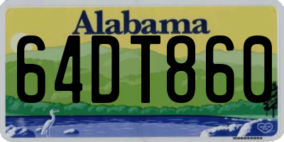 AL license plate 64DT860